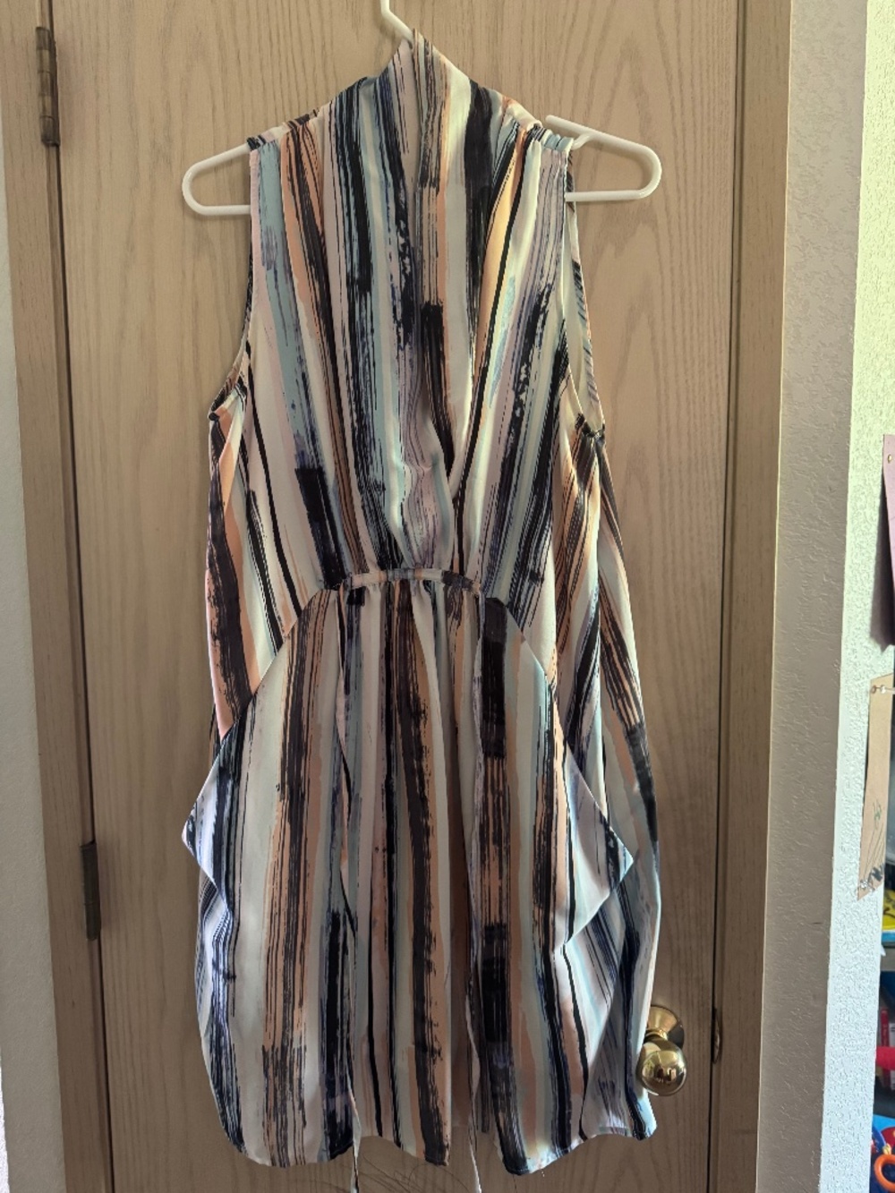 Bar III striped wrap dress